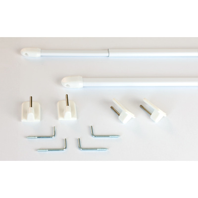 Mini gardinstænger 2 stk. hvid 60 cm