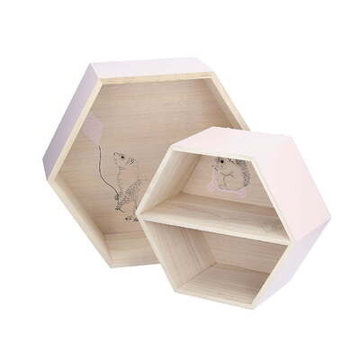 Hexagon pink lentyna  26cm 30x14x26cm
