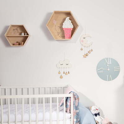 Hexagon pink lentyna  26cm 30x14x26cm