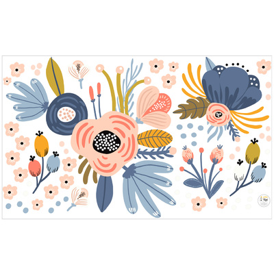 Sada samolepek Magic Flowers 150x90 cm