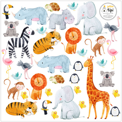 Aufkleber-Set Zoo Animals 40x40