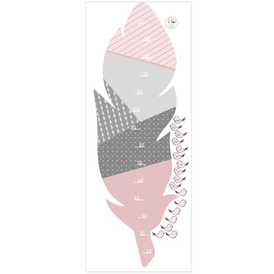 Messlatten-Aufkleber Feather rose
