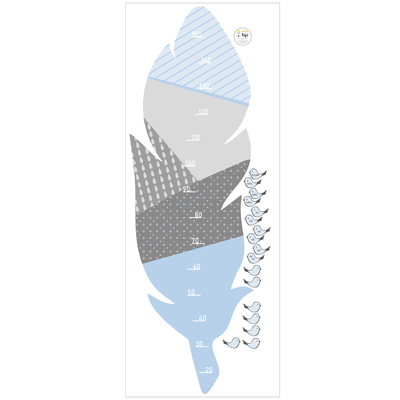 Messlatten-Aufkleber Feather blue