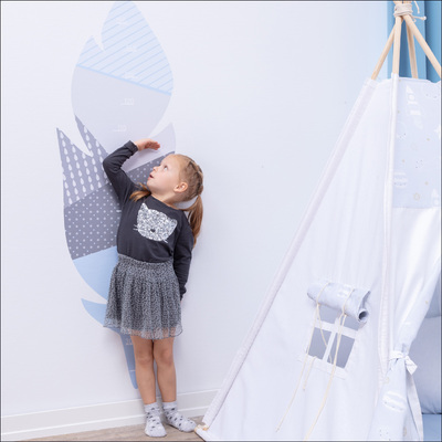 Naklejka miarka Feather blue 150 x 54 cm