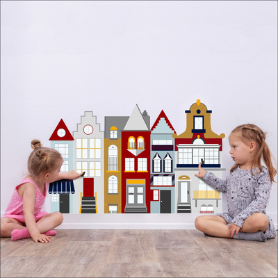 Samolepka Houses II 100 x 65 cm