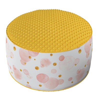 Two-coloured Coli pouf with Minky