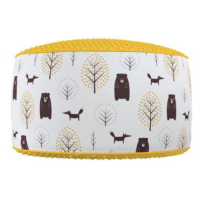 Two-coloured Coli pouf with Minky