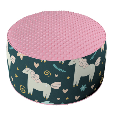Two-coloured Coli pouf with Minky 40x40cm