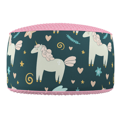 Two-coloured Coli pouf with Minky