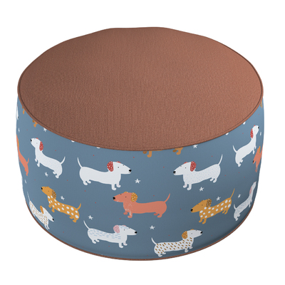 Two-coloured Coli pouf 50x25cm