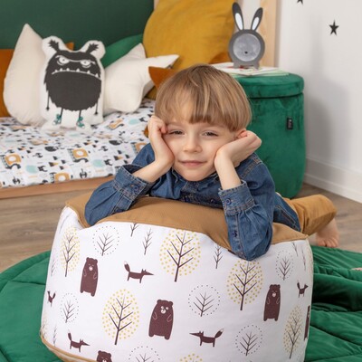 Two-coloured Coli pouf 50x25cm 50x25 cm in collection Magic Collection, fabric: 500-16