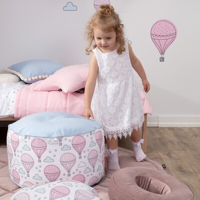 Two-coloured Coli pouf 50x25cm 50x25 cm in collection Magic Collection, fabric: 500-16