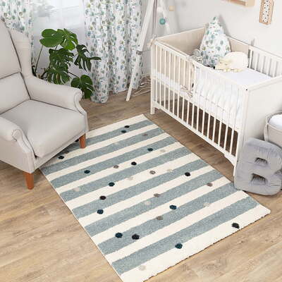 Dywan Stripes and Dots blue 160x230cm 160x230x1cm