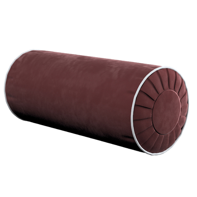 Cylinderpude med folder i velour