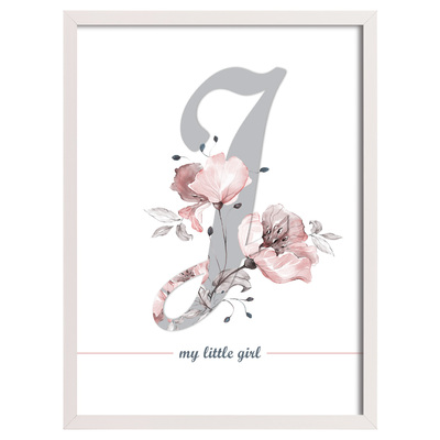 Rose Lagoon Letter 30x40cm su personalizuota raide