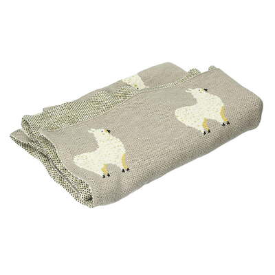 Kuscheldecke Lama gray