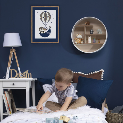 Grow Up blue birth metric 30x40cm