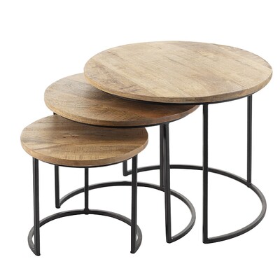 Komplet stolików Loft 3szt. 55/46/35 x 45/39/32 cm