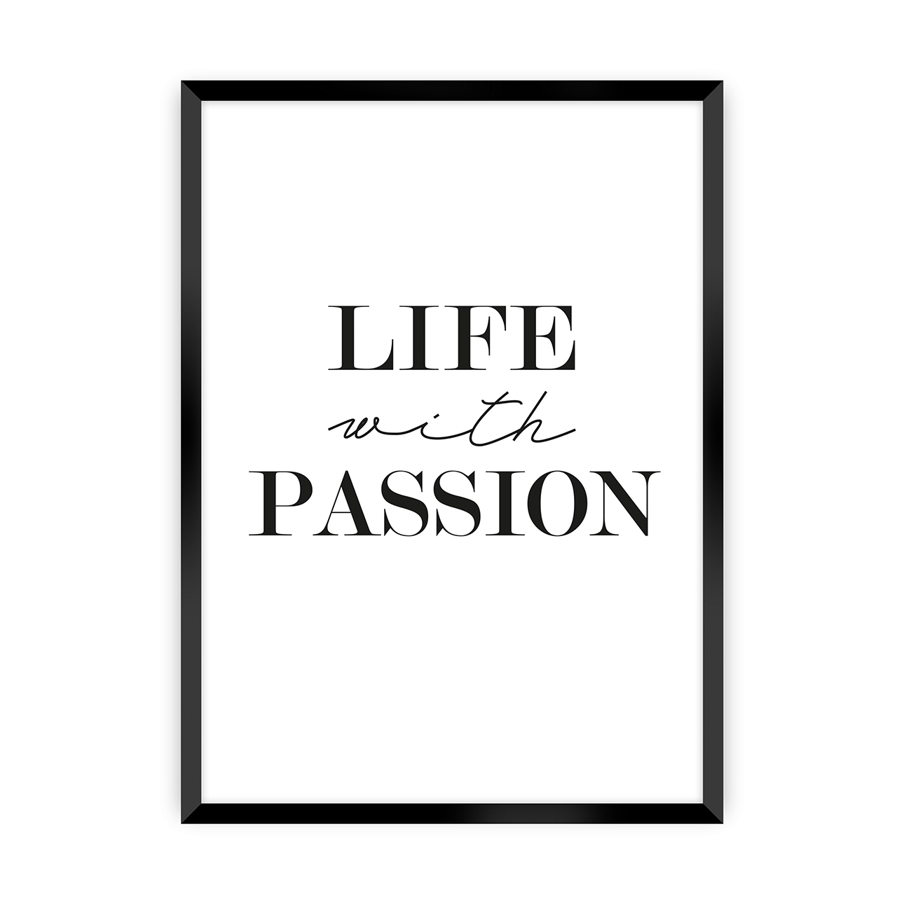 Poster Passion Black, 30 x 40 cm , Rahmen wählen: schwarz günstig online kaufen