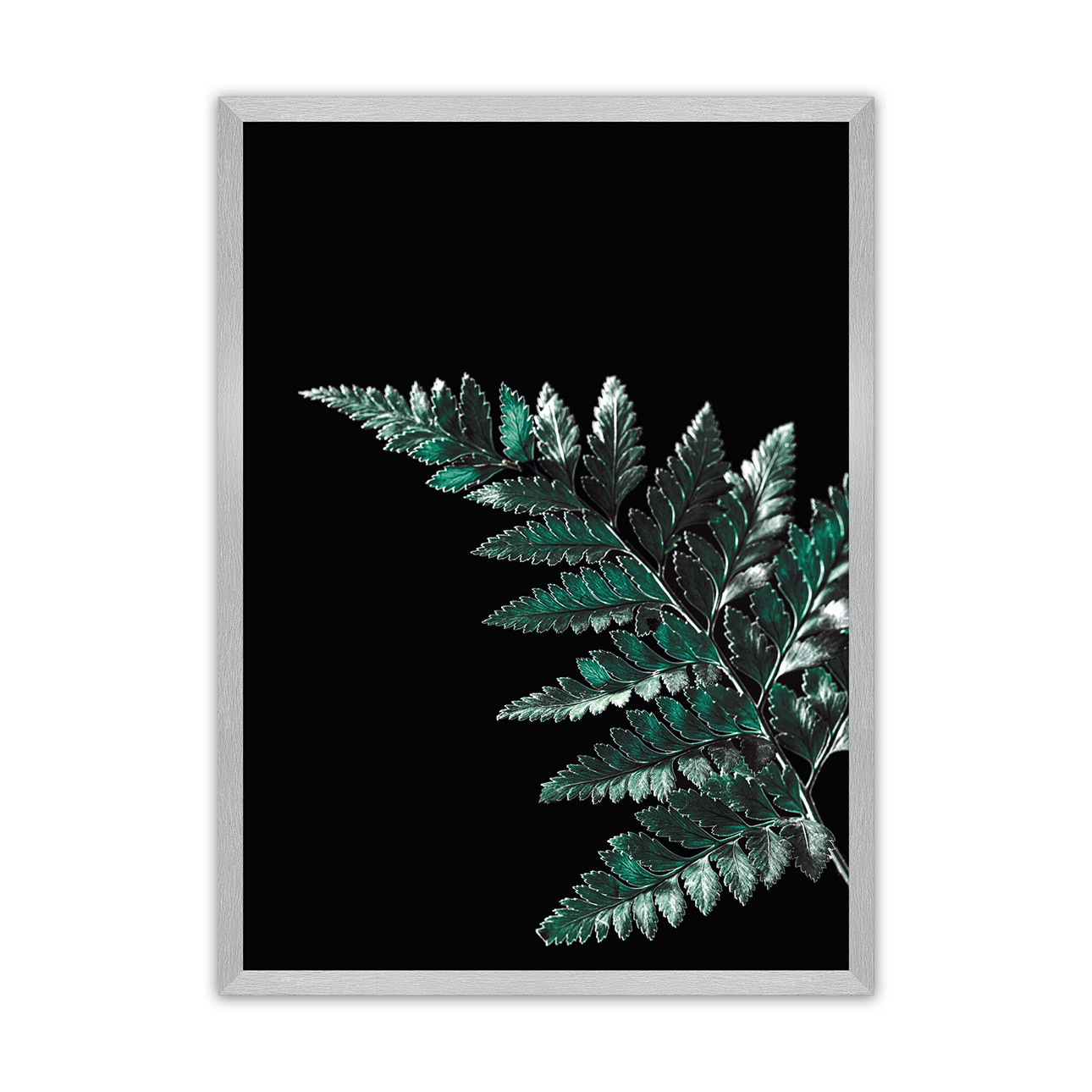 Dekoria Plagát Dark Leaf, 21 x  30 cm, Ramka: Srebrna