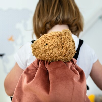 Kiddy Velvet string backpack 28x40cm in collection Posh Velvet, fabric: 704-16