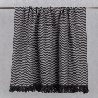 Kuscheldecke Cotton Cloud 150x200cm Grey Chevron