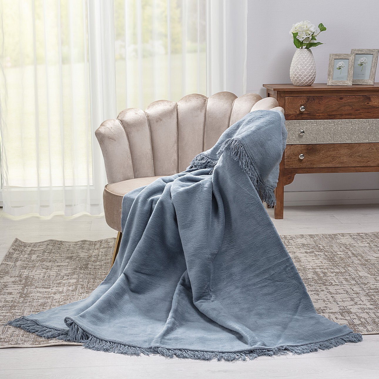 Kuscheldecke Cotton Cloud 150x200cm Denim, 150 x 200 cm günstig online kaufen