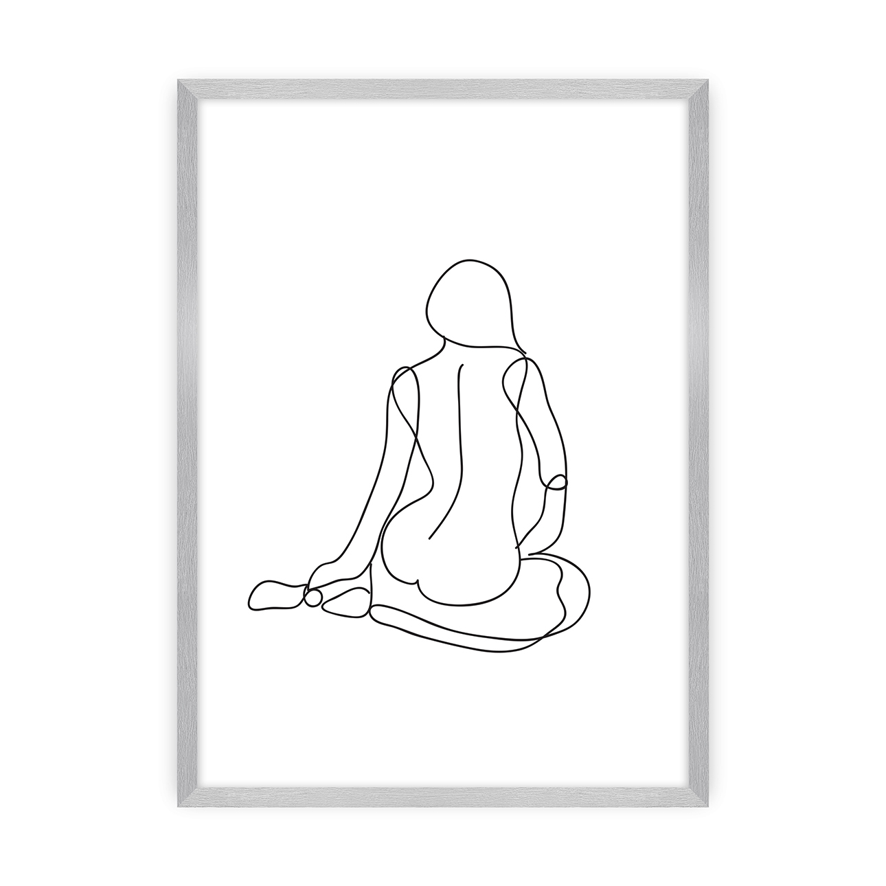 Dekoria Plagát Figure Line I, 21 x 30 cm , Ramka: Srebrna