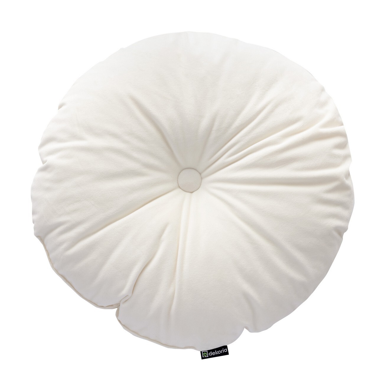 Dekoria Okrúhly vankúš s gombíkom, OffWhite, ⌀40 cm, Velvet, 704-10