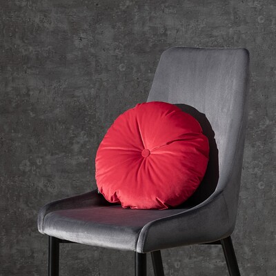 Rund velourpude ⌀37 cm fra kollektionen Velvet, Stof: 704-15