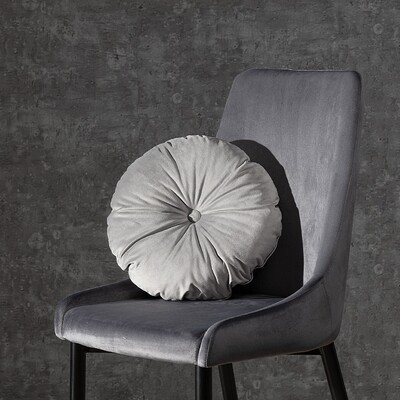 Rund velourpude ⌀37 cm fra kollektionen Velvet, Stof: 704-24