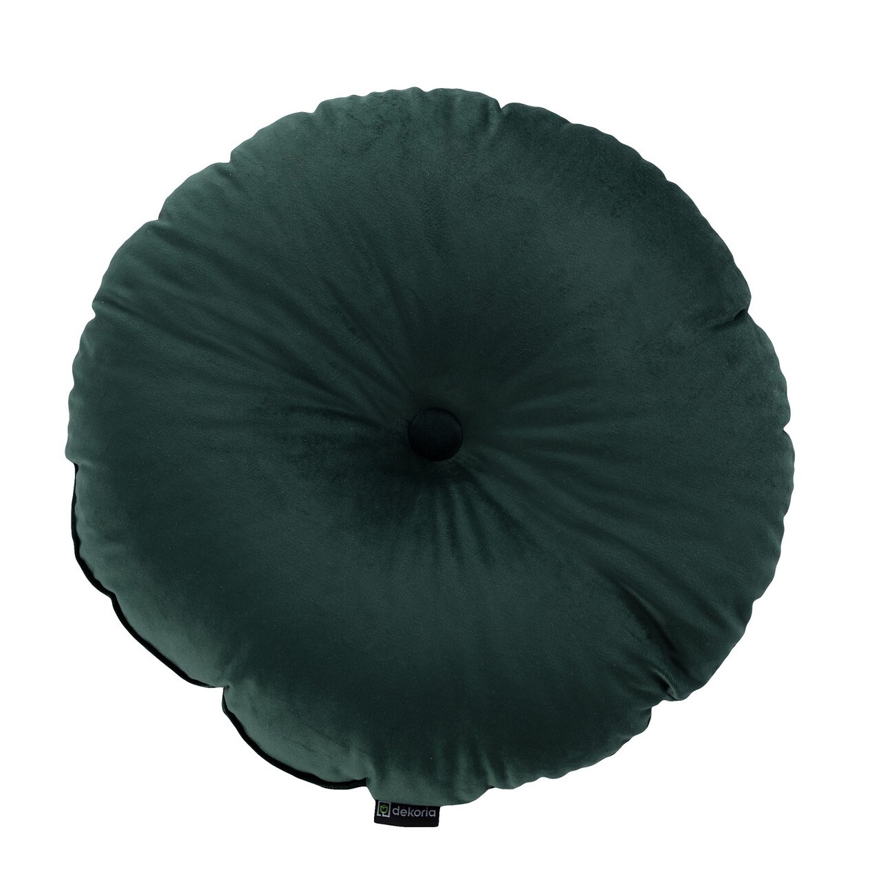 Dekoria Okrúhly vankúš s gombíkom, Mørkegrøn, ⌀40 cm, Velvet, 704-25