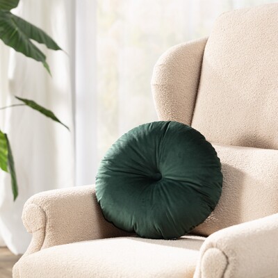 Sofa Cushion Round Green Pillow Green Modern Round Pumpkin Pleated