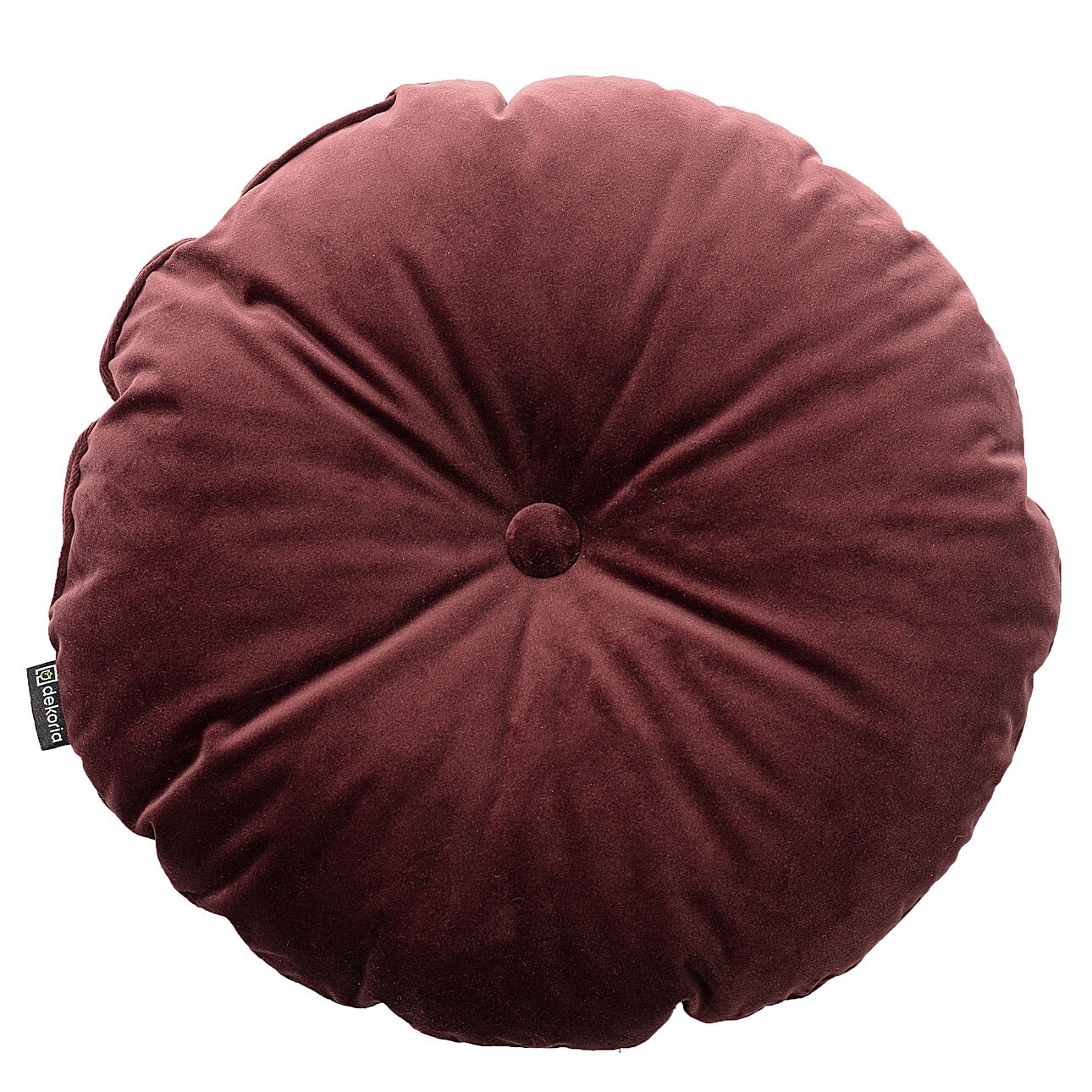 Dekoria Okrúhly vankúš s gombíkom, Bordeaux, ⌀40 cm, Velvet, 704-26