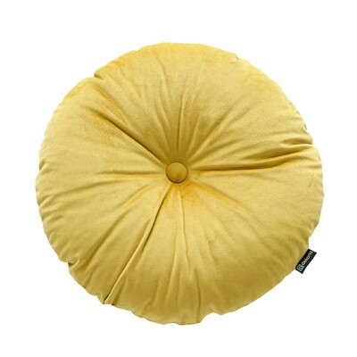 Rund velourpude ⌀37 cm fra kollektionen Velvet, Stof: 704-27