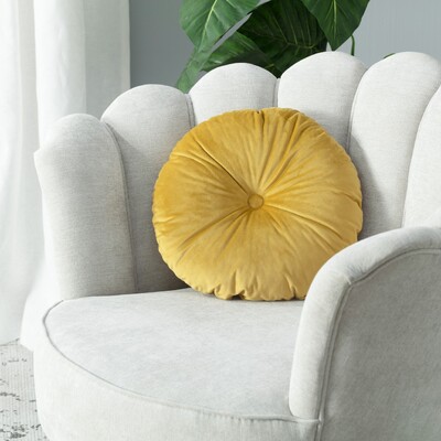 Rund velourpude ⌀37 cm fra kollektionen Velvet, Stof: 704-27
