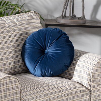 Poduszka okrągła z guzikiem ⌀37 cm w kolekcji Velvet, tkanina: 704-29