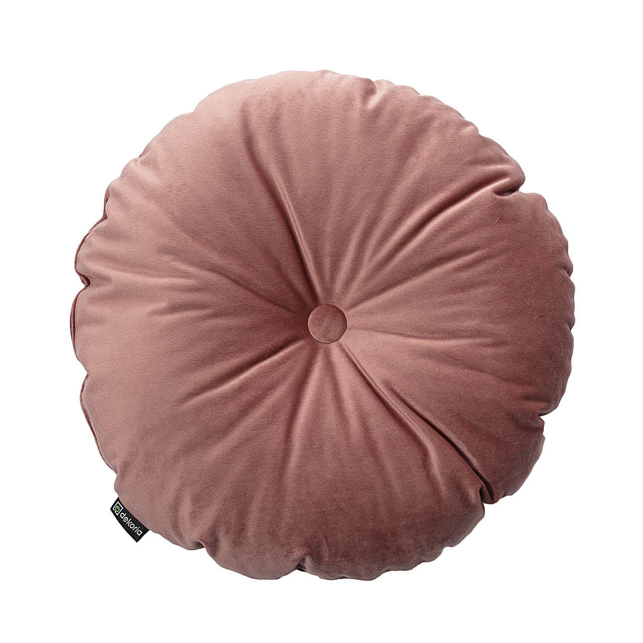 Dekoria Okrúhly vankúš s gombíkom, Koral, ⌀40 cm, Velvet, 704-30