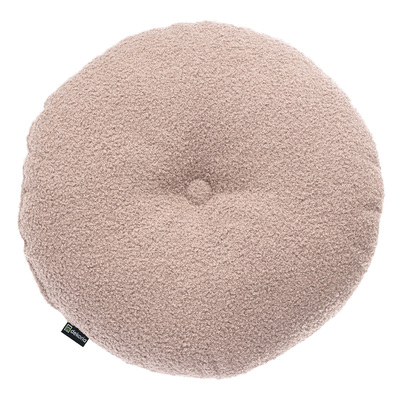 Rund velourpude ⌀37 cm fra kollektionen Teddy, Stof: 702-84