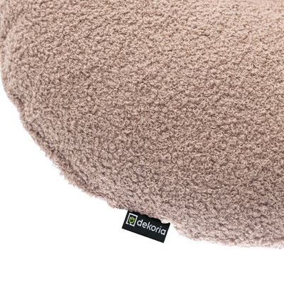 Rund velourpude ⌀37 cm fra kollektionen Teddy, Stof: 702-84