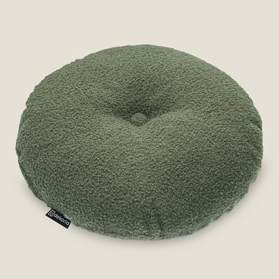 Rund velourpude ⌀37 cm fra kollektionen Teddy, Stof: 702-85