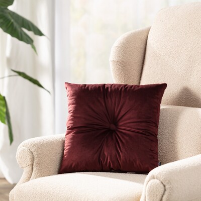 Poduszka kwadratowa Velvet z guzikiem 37 x 37cm w kolekcji Velvet, tkanina: 704-37