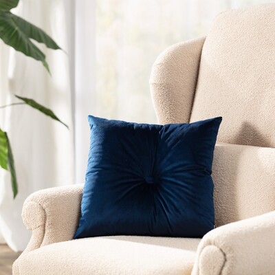 Square velvet cushion with button 40 x 40 cm  in collection Velvet, fabric: 704-29