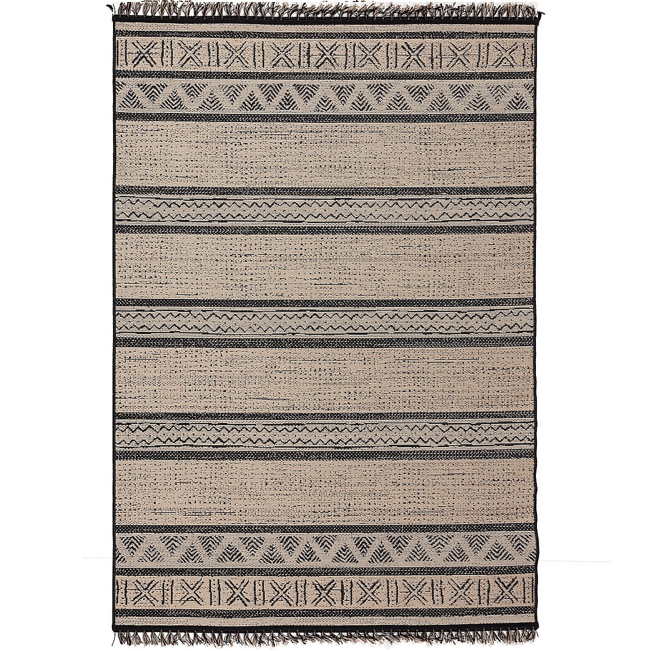 Dekoria Koberec Origin black/jute 160x230cm, 160 x 230 cm