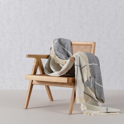 Kuscheldecke Cotton Cloud 150x200 Grey&Ecru Check