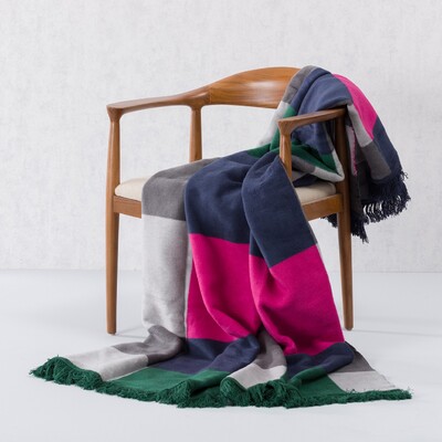 Koc Cosy Home 150x200cm Leaf&Fuchsia 150 x 200 cm