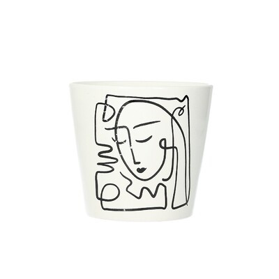 Ozdobný květináč Face II výška 12cm ⌀13 x 12 cm