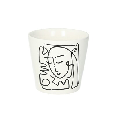 Ozdobný květináč Face II výška 12cm ⌀13 x 12 cm