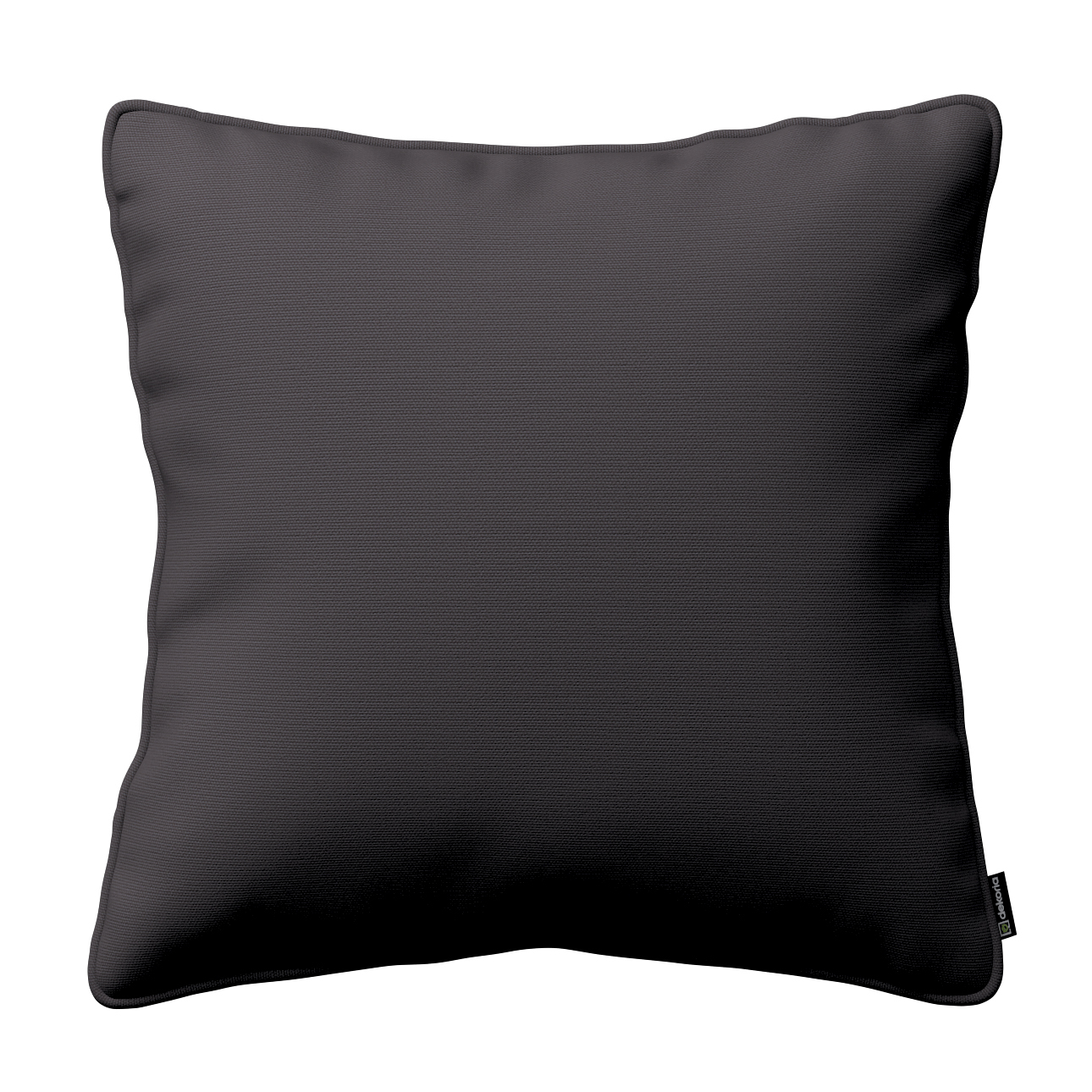 Kissenhülle Gabi mit Paspel, schwarz, 60 x 60 cm, Cotton Panama (702-50)