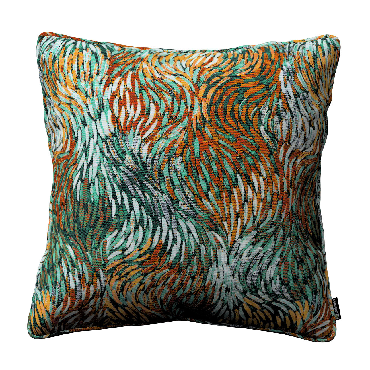 Kissenhülle Gabi mit Paspel, grün- orange, 45 x 45 cm, Intenso Premium (144 günstig online kaufen